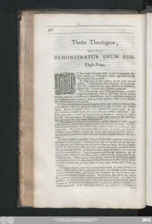 Theses Theologicae, Quibus Demonstratur Deum Esse.