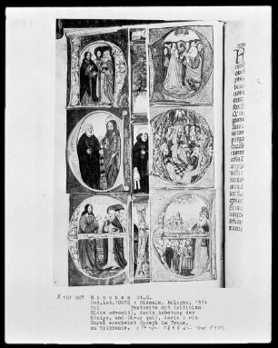 Missale — Sechs aufgeklebte Bildinitialen und ein Fragment