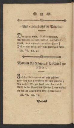 Auf einen heiseren Poeten