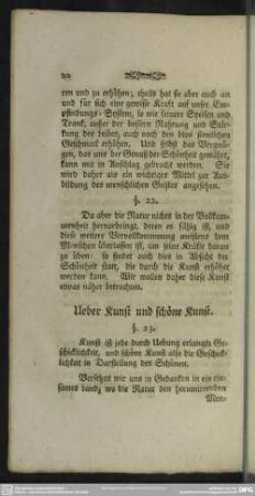 Ueber Kunst und schöne Kunst
