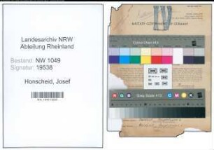 Entnazifizierung Josef Honscheid , geb. 18.07.1907 (Bahnbeamter)