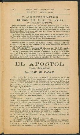1921005189: El apostol : (novela inédita original)