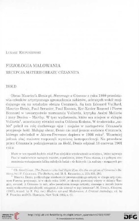 12: Fizjologia malowania : recepcja materii obrazu Cézanne'a