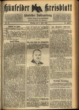 Ausgabe vom Dienstag, den 08. Juni 1926.