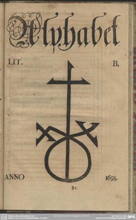 Alphabet Lit. B. Anno 1693