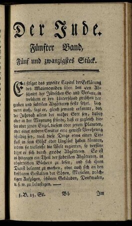 Fünf und zwanzigstes Stück.