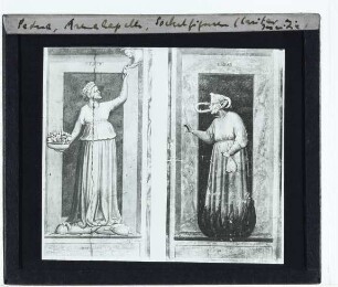 Giotto, Zyklus der Tugenden und Laster in der Scrovegni-Kapelle in Padua,Giotto, Neid (Padua, Scrovegni),Giotto, Charitas (Nächstenliebe) (Padua, Scrovegni)