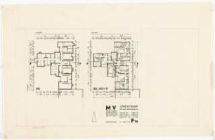 Märkisches Viertel, Wilhelmsruher Damm, Finsterwalder Straße, Berlin-Reinickendorf: Grundrisse Typ F T4, Vorentwurf 1:200