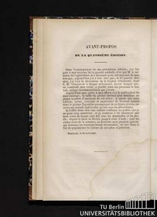 Avant-Propos De La Quatrième Édition.