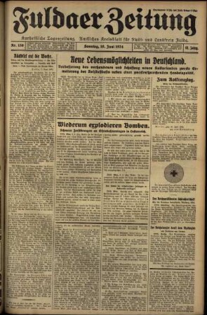 Erste Ausgabe vom Sonntag, den 10. Juni 1934.