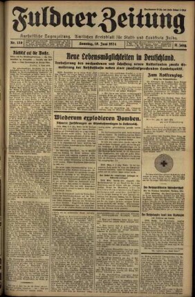 Erste Ausgabe vom Sonntag, den 10. Juni 1934.