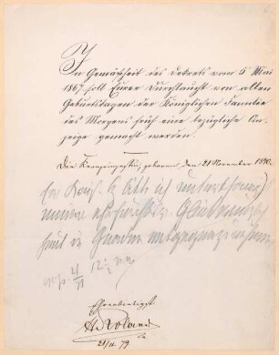 Otto von Bismarck (1815 - 1898) Autographen: Briefe von Otto von Bismarck an verschiedene Adressaten - BSB Autogr.Cim. Bismarck, Otto von. 5, Otto von Bismarck (1815 - 1898) Autographen: Brief von Otto von Bismarck an N. N. - BSB Autogr.Cim. Bismarck, Otto von.5