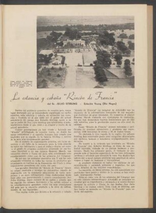 La estancia y cabaña "Rincón de Francia" del Sr. Julio Stirling - Estación Young (Río Negro)