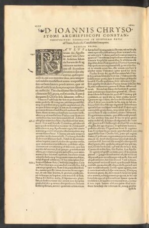 D. Ioannis Chrysostomi ... Enarratio in Epistolam Pauli ad Titum ...