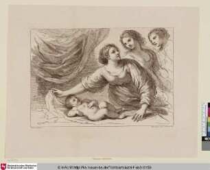 [Three Women, with a Boy lying down; Drei Frauen mit einem liegenden Jungen]