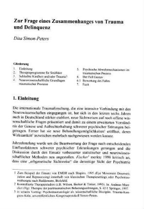 113-126, Zur Frage eines Zusammenhangs von Trauma und Delinquenz