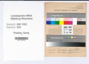 Entnazifizierung Gerta Poeling , geb. 18.02.1893 (Lehrerin)