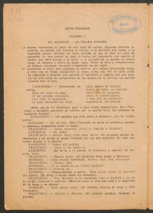 Cuadro I : El alcalde - La deuda negada