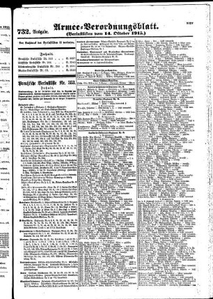 732. Ausgabe. Donnerstag, 14. Oktober 1915