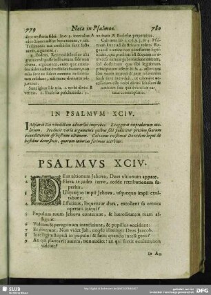 In Psalmum XCIV.[i.e. XCIII.] Psalmus XCIV. [i.e. XCIII.]