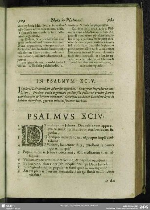 In Psalmum XCIV.[i.e. XCIII.] Psalmus XCIV. [i.e. XCIII.]