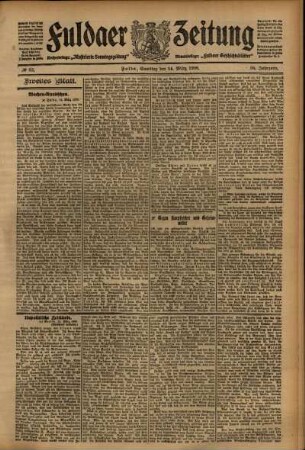 Zweite Ausgabe vom Samstag, den 14. März 1908.