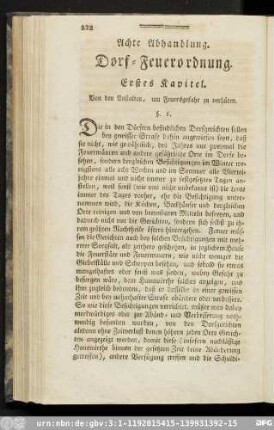 Achte Abhandlung. Dorf-Feuerordnung.