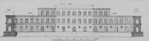 Florenz, Palazzo Pitti, Aufriss mit Bauphasen; Fancelli, Luca; Ammanati, Barolomeo; Parigi, Giulio