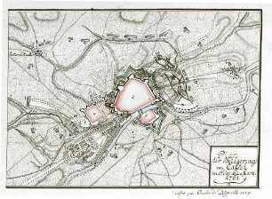 WHK 26 Deutscher Siebenjähriger Krieg 1756-1763: Plan der Belagerung von Kassel im Februar und März 1761