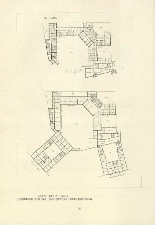 Lettehaus in Berlin. Grundrisse des Erd- und zweiten Obergeschosses