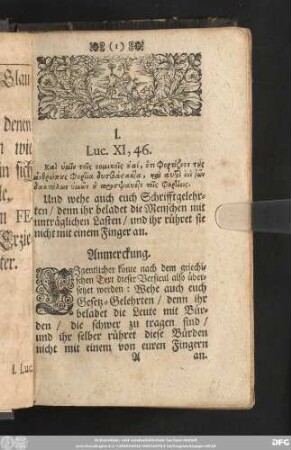[1. Biblische Anmerckungen über einige Oerter Heil. Schrift.]