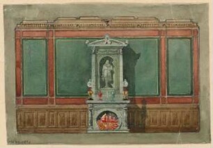Herrenzimmerdekoration Monatskonkurrenz April 1878: Aufriss einer Wand