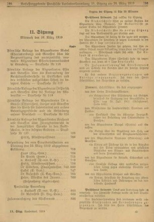 11. Sitzung, Mittwoch den 26. März 1919