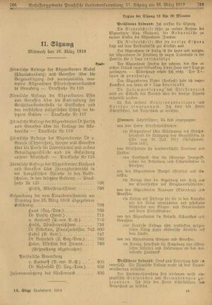 11. Sitzung, Mittwoch den 26. März 1919