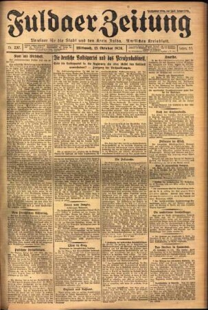 Ausgabe vom Mittwoch, den 13. Oktober 1926.