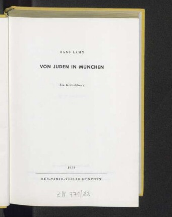 Von Juden in München : ein Gedenkbuch