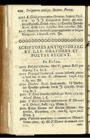 Scriptores antiquigraec. et lat. oratores et poetae recent. - Libri manuscripti.