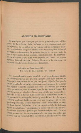 Algunos matrimonios