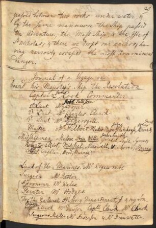 Journal July 13th - November 1772