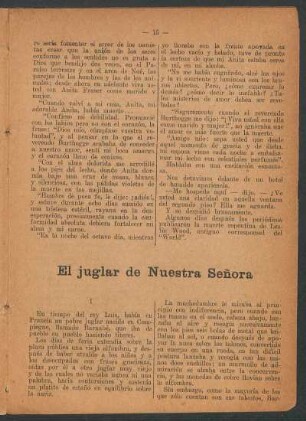 El juglar de Nuestra Señora
