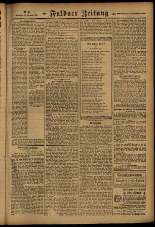 Zweite Ausgabe vom Samstag, den 19. Februar 1921.