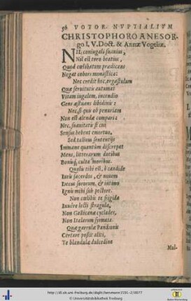 Votorum nuptialium liber I..