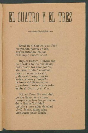 El cuatro y el tres