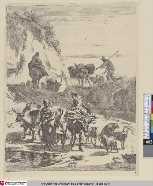 [Der Weg beim Felsen; Ford at a mountain pass]