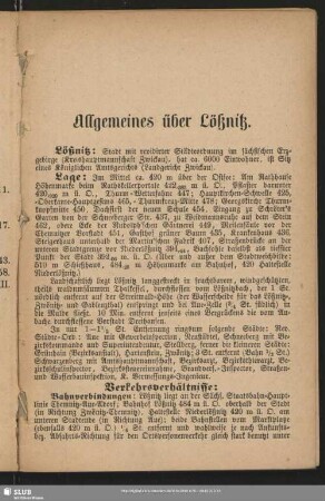 Allgemeines über Lößnitz