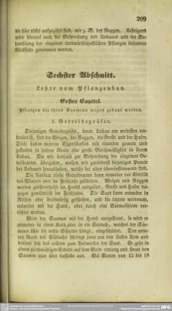 Sechster Abschnitt. Lehre vom Pflanzenbau