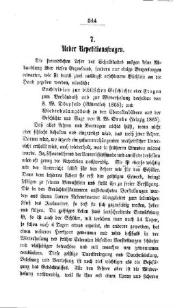 Ueber Repetitionsfragen