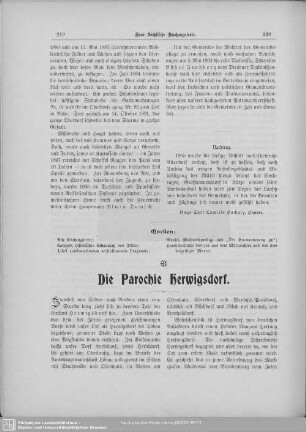 Die Parochie Herwigsdorf