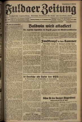 Erste Ausgabe vom Sonntag, den 15. November 1936.