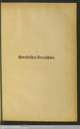 Hausbesitzer-Verzeichnis
